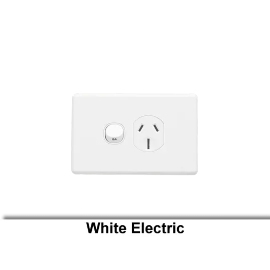 Clipsal Single Power Point Flush Mount Standard 15A 250V 1 Pole Horizontal White | C2015/15WE