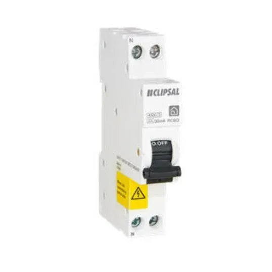 Clipsal ResiMax Combination RCD Circuit Breaker RCBO 1P+N 16 Amp 240V AC 4.5 kA 1Module 18mm DIN Rail | RCBE216/30S