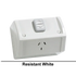 Clipsal GPO Switched Outlet Weatherproof Surface Mount Standard 1 Gang 10A 250V IP53 Horizontal Chemical Resistant White | WSC227/1RW