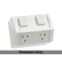 Clipsal GPO Switched Outlet Weatherproof Surface Mount Standard 2 Gang 10A 250V IP54 Horizontal Chemical Resistant Grey | WSC227/2RG