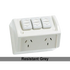 Clipsal GPO Switched Outlet Weatherproof Surface Mount 2 Gang 10A 250V IP54 1 Extra Switch Horizontal Chemical Resistant | WSC227/2XRG