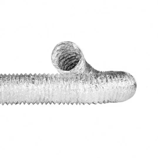 FantechTrade Fan Ducting Non-Insulated 125mmx6m 20 Lengths Fibre Woven Metallic Flexible Duct | DUCT125-6M