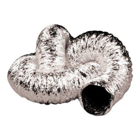 FantechTrade Fan Ducting Non-Insulated 150mmx6m 8 Lengths Fibre Woven Metallic Flexible Duct | DUCT150-6M