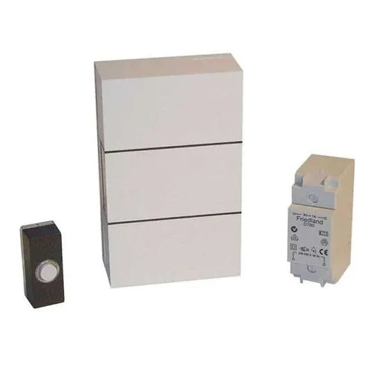 Friedland Door Chime Ding-Dong 8V 2 Notes Battery/Transformer White | D117KIT