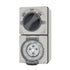 GSME Switch Socket Outlet Surface Mounting Weatherproof 3Ph 32A 500V 4 Pin Round Grey IP66 | BUC432