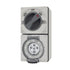 GSME Switch Socket Outlet Surface Mounting Weatherproof 3Ph 10A 500V 5 Pin Round Grey IP66 | BUC510