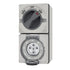 GSME Switch Socket Outlet Surface Mounting Weatherproof 3Ph 20A 500V 5 Pin Round Grey IP66 | BUC520