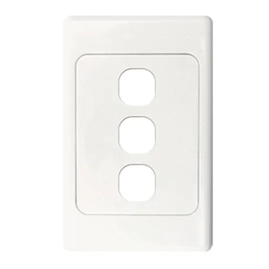 GSME Switch Cover Plate Flush Mount Standard 3 Gang Vertical White | COSWPV3G