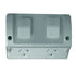 GSME GPO Switched Outlet Weatherproof Surface Mount Standard 2 Gang 10A 250V IP54 Grey | HPPP2G