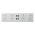 GSME Power Point Flush Mount Standard 4 Gang 10A 250V 2 Pole 4xUSB Horizontal White | PU4X4