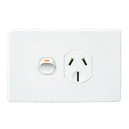 GSME Single Power Point Flush Mount Standard 15A 250V Horizontal White | PUPP151G