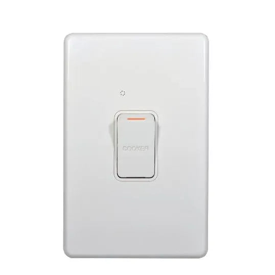 GSME Oven Switch Flush Mount Standard 1 Gang 45A 250V 2 Pole Vertical White | PUSWDPOV45
