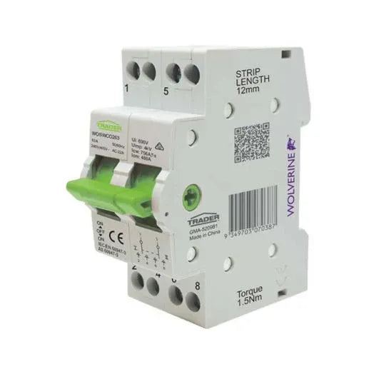 GSME Trader C/O Switch 2P 63A DIN Rail IP20 | WOSWCO263