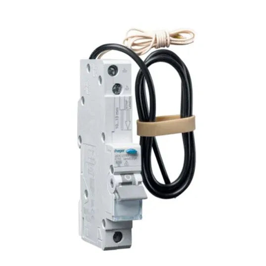 Hager RCBO 1 Pole 6kA 16A 30mA 1 Module A Class | ADC216T