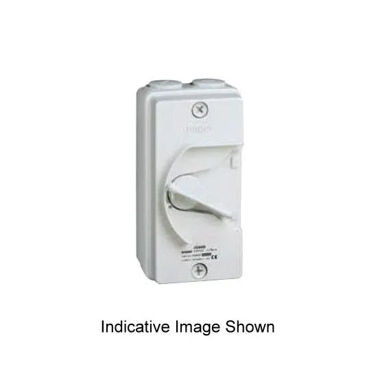 Hager Isolating Switch Surface Mounting Weatherproof 2P 20A 250V Grey IP66 | JG220IN