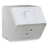Hager GPO Switched Outlet Weatherproof Surface Mount 1 Gang 10A 250V 1 Pole IP53 Light Grey | WBWP1S