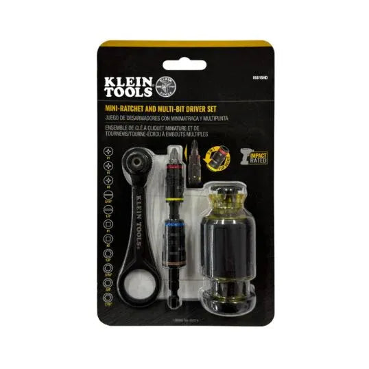 Flip Socket Mini Ratchet and Multi-Bit Driver Set Phillips/Slotted/Square No.1-3/3/16-1/4in/No.1-2 8in 3 Pieces | A-85515HD