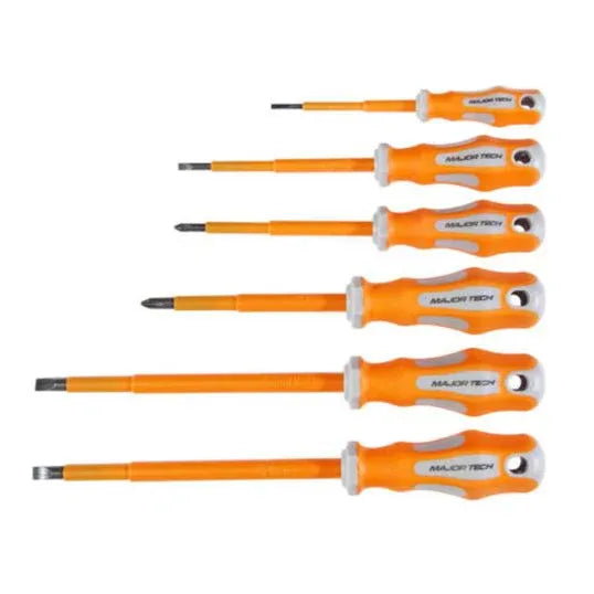 Major Tech Screwdriver Set Insulated 1000V 6 Piece Chrome Vanadium Steel | KTUK0306