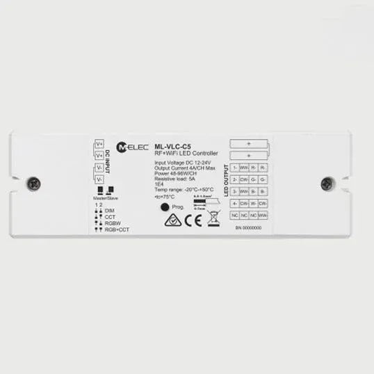 M-Elec Valo LED Strip 5 Channel Controller Suits RGB or RGB + White or RGB + White + Warm White | ML-VLC-C5