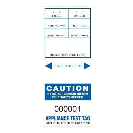 Managed Marketing & Sales SL Series Test Tag Heavy Duty Self Laminating All States Except NSW June To August Blue | SLB