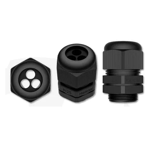 Matelec Cable Gland 2 Hole Nylon PA66 M25 2-5.7mm IP68 | NCG-M25/2X5.7