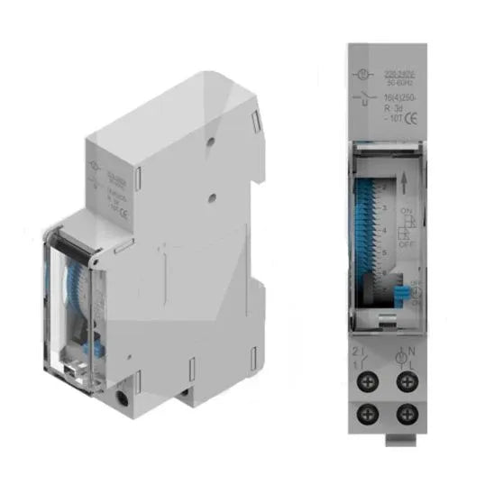 Matelec Timer DIN Analogue 16A 24hr with BBU | TIMER-24H/A
