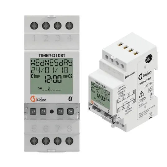 Matelec Time Clock LCD 1 R/O Bluetooth Programmable 24x7 240VAC | TIMER-D10BT