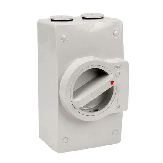 NHP Isolating Switch Surface Mounting Weatherproof 3P 40A 500V Grey IP66 | NL340L
