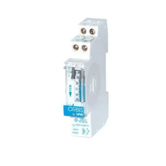 Orbis Time Switch Analogue 24 Hour 1 Module 230VAC 16A 100hr Reserve 1NO 15min Switching DIN Rail Mount | UNO-QRD-230VAC