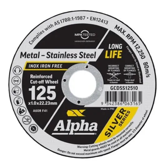 Cutting Disc 125 x 1mm Silver Series Trade Tin (Pk 10) | GCDSS12510-10