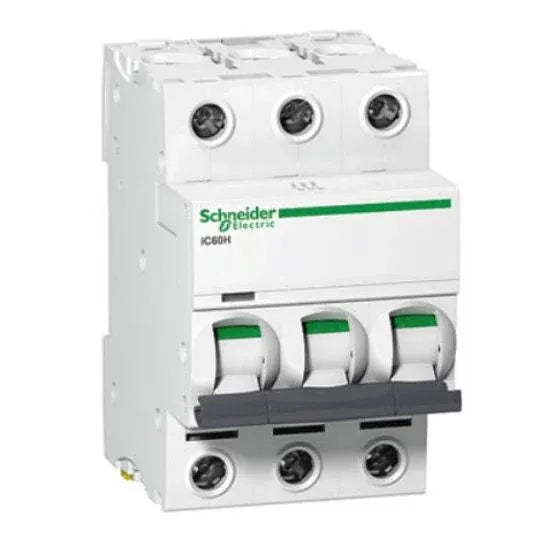 Schneider Miniature Circuit Breaker C Curve 20Amp 6 kA 3Pole 3Module 54mm DIN Rail/Clip-On Mount | A9F44320