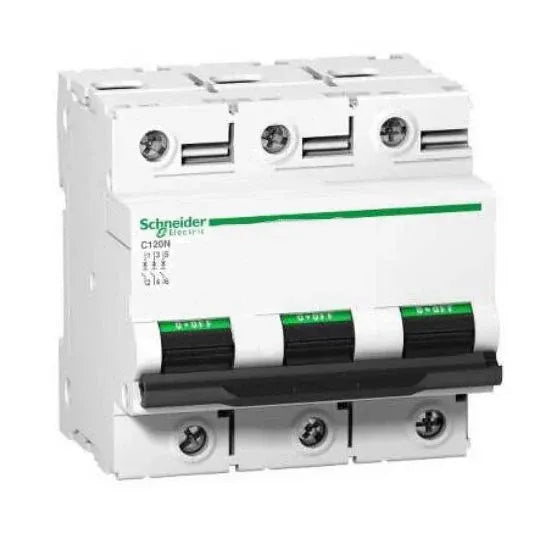 Schneider Miniature Circuit Breaker C Curve 80Amp 10 kA 3Pole 4.5Module 81mm DIN Rail/Clip-On Mount | A9N18365