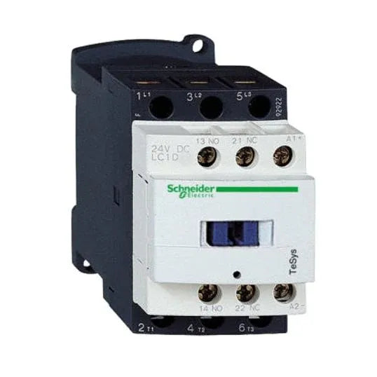 Schneider Contactor General Purpose AC Operated 3 Pole 11kW 25A AC3 40A AC1 250V 1NO-1NC Auxilary DIN Rail/Plate Mount | LC1-D25U7