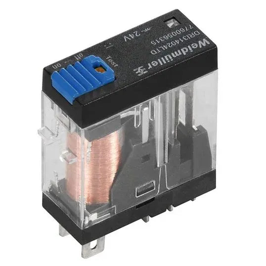 Weidmuller D Series DRI Relay 1CO 24VDC LED Test Lever Forward 10A | 7760056315