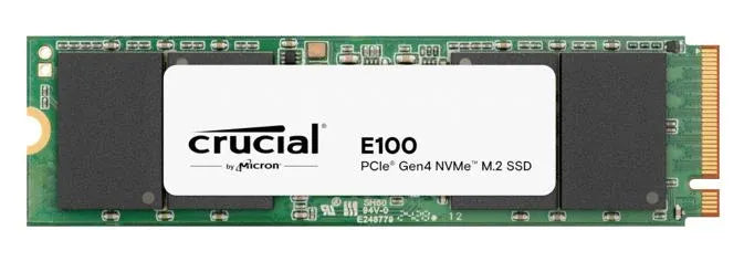 Crucial E100 480GB Gen4 NVMe SSD 4700/2500 MB/s R/W 60TBW 350K/460K IOPS 1.5M hrs MTTF M.2 2280 PCIe4 3yrs <500GB ~Crucial P3