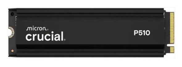 Crucial P510 2TB Gen5 2280 NVMe M.2 SSD Heatsink 10,000 / 8,700 MB/s R/W 1200TBW 1.4M IOPS 1.5M hrs MTTF Full-Drive Encryption 5yrs