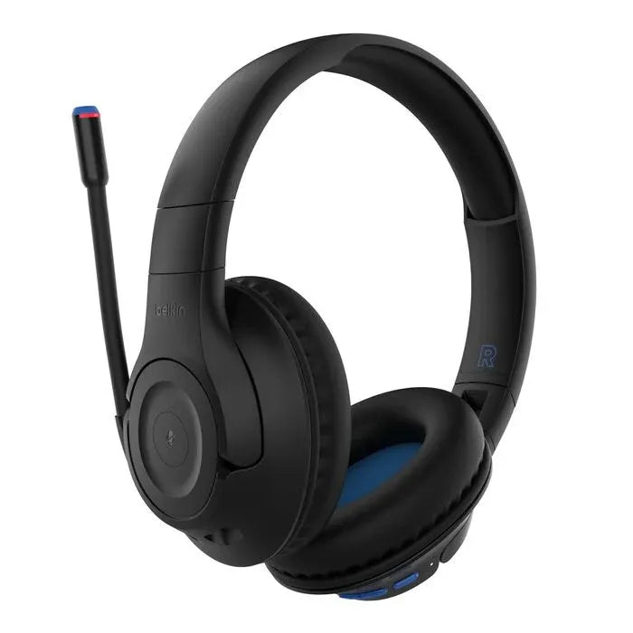 Belkin SoundForm Inspire Wireless Over-Ear Headset for Kids - Black(AUD006btBLK), 85dB, Safe Sound For Kids, 35 hours, Foldable, 2 Years Warranty
