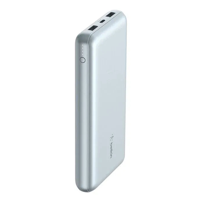 Belkin BoostCharge CCC-Certified 20k mAh Power Bank (Triple-Port) + USB-C  to USB-A Cable - Pearl Blue (BPB012btPB), 2xUSB-A, 1xUSB-C,2 Years Warranty