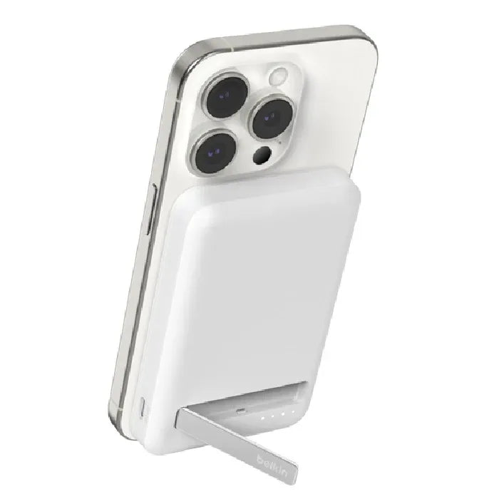 Belkin BoostCharge Pro 5k mAh Magnetic Power Bank With Qi2 + USB-C Cable (1M) - White (BPD006BTWH),15W,1xUSB-C, Overcharge Protection,2 Years Warranty