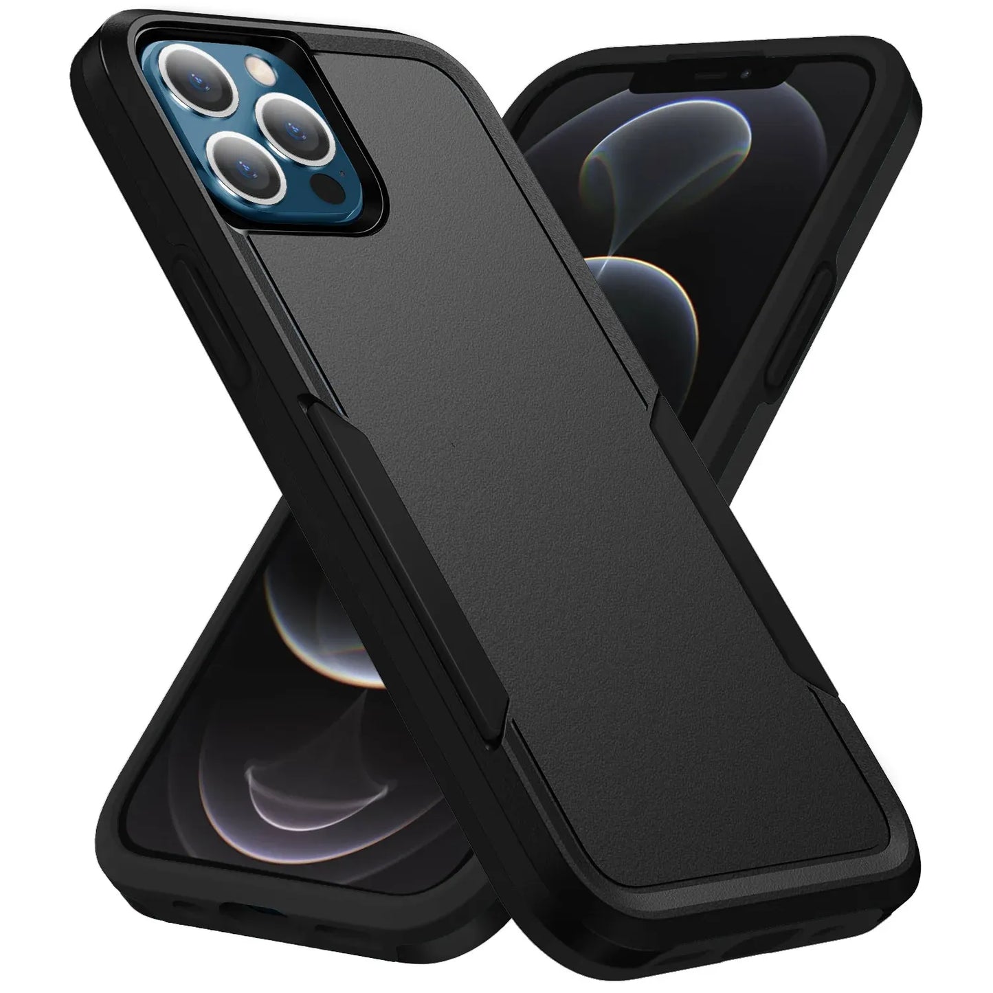 Phonix Rugged Apple iPhone 12 Pro Max (6.7') Armor Light Case Black - No-Slip, Sleek, Drop-Protection, Strong & Durable, 3 Years Warranty