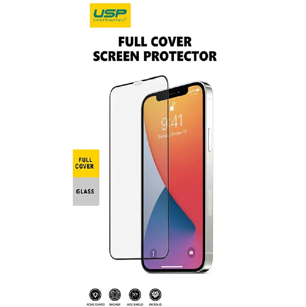 USP Apple iPhone 17e /  iPhone 16e / iPhone 14 / iPhone 13 Pro / iPhone 13 (6.1') Tempered Glass Screen Protector -Full Coverage,9H Hardness,3 Years W