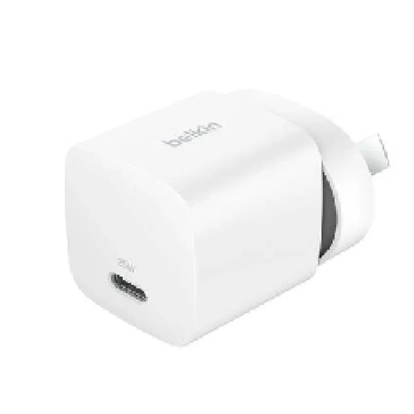 Belkin BoostCharge 25W USB-C PD 3.1 Cubic Wall Charger - White (WCA012auWH), Portable & Powerful, Apple, MFI-Certified, CEW $2500, 2 Years Warranty
