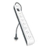 Belkin SurgeMaster 6-Outlet Surge Protection Strip - White/Grey (BSV603au2M), 2M Power Cord, 650 Joules Protection, CEW $30,000, 2 Years Warranty