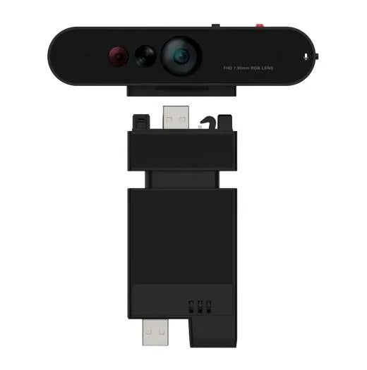 LENOVO ThinkVision MC60 (S) Monitor Webcam 1080p IR & RGB dual‑sensor Adjustable FOV: 65°-90° AI enhance noise‑cancelling MIC Physical privacy shutter