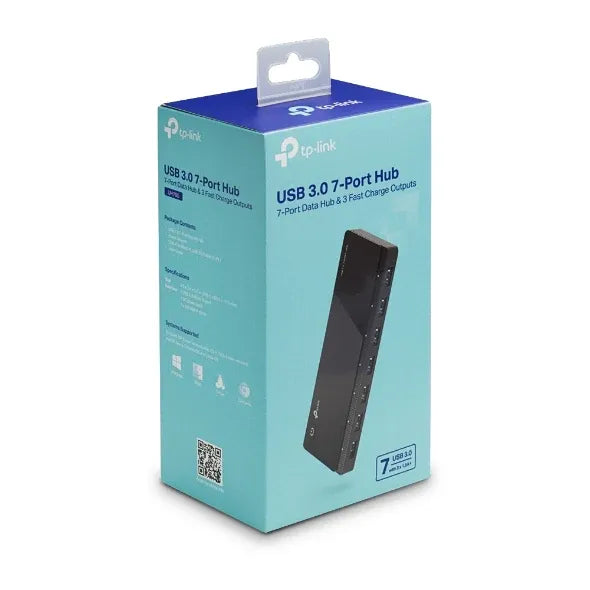 TP-Link UH700 7 Ports USB3 Hub Desktop 2.5A Power Adapter, transfer speeds of up to 5Gbps, 10 times faster than standard USB 2.0