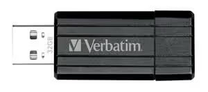 Verbatim Store'n'Go Pinstripe USB Drive 32GB USB Storage Drive Memory Stick (Black) 2 Years Limited Warranty