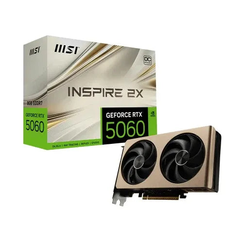 MSI nVidia GeForce RTX 5060 8G INSPIRE 2X OC, PCI Express® Gen 5 x16, Boost: 2535 MHz, CUDA 3840 Units, 8GB GDDR7,. HDMI™ x 1 (emabargo)