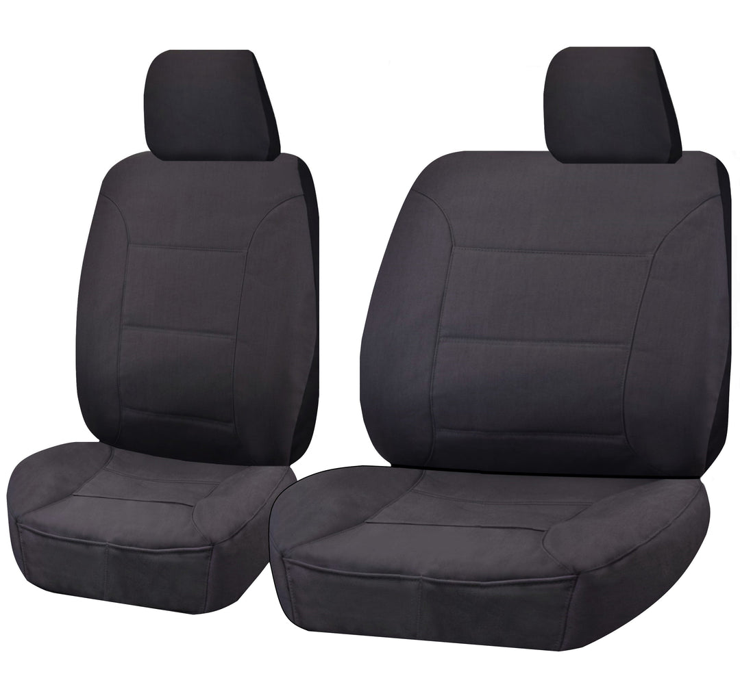 Seat Covers for MITSUBISHI TRITON ML-MN SERIES 06/ 2006 ? 2015 SINGLE CAB CHASSIS FRONT BUCKET + _ BENCH CHARCOAL ALL TE