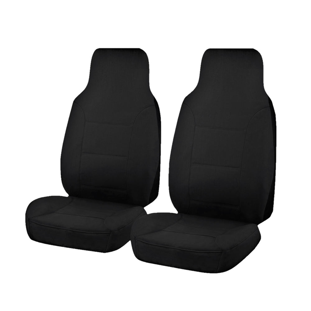 Seat Covers for TOYOTA HILUX SR GUN123R / GUN126R SERIES 08/2015 - ON SINGLE CAB CHASSIS FRONT 2 X HIGH BUCKETS BLACK CH