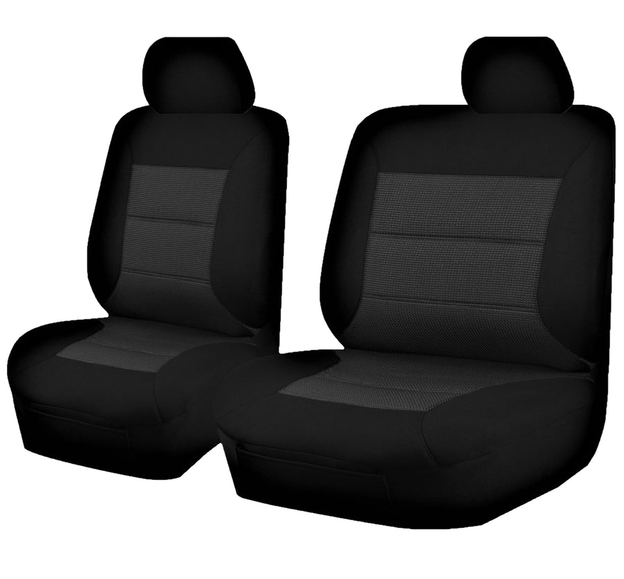 Seat Covers for MAZDA BT-50 B22P/Q-B32P/Q UP SERIES 10/2011 ? 2015 SINGLE CAB CHASSIS FRONT BUCKET + _ BENCH BLACK PREMI